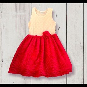 Girls size large pink and white dress